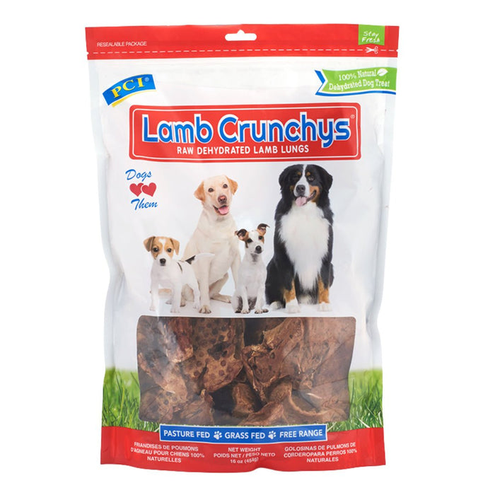 Pci Lamb Crunchy 1Lb 100% Lamb Lung - Petsplace.store