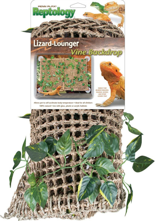 Penn - Plax Lizard Lounger Basking Platform with Vines Brown 1ea/23.5 In X 14 in - Petsplace.store