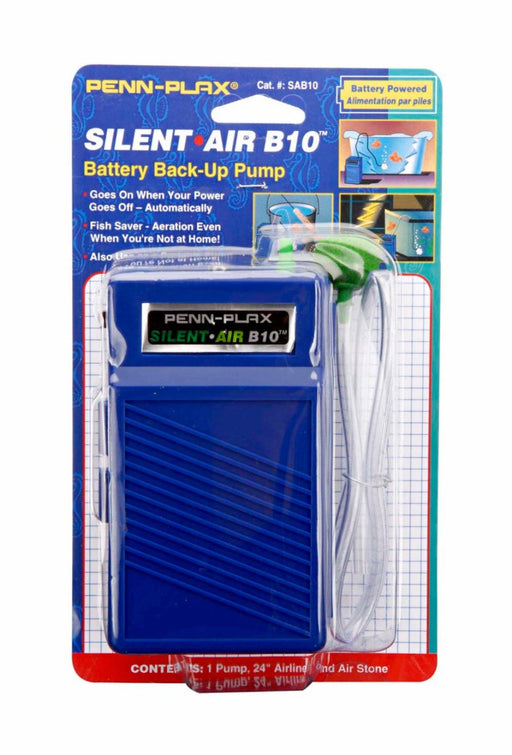 Penn - Plax Silent Air B10 Battery Aquarium Air Pump Blue 1ea - Petsplace.store