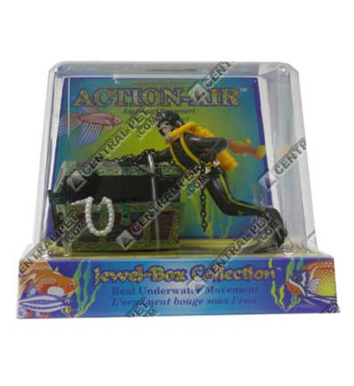 Penn - Plax Treasure Diver Air Aquarium Ornament Multi - Color 1ea/4 in - Petsplace.store