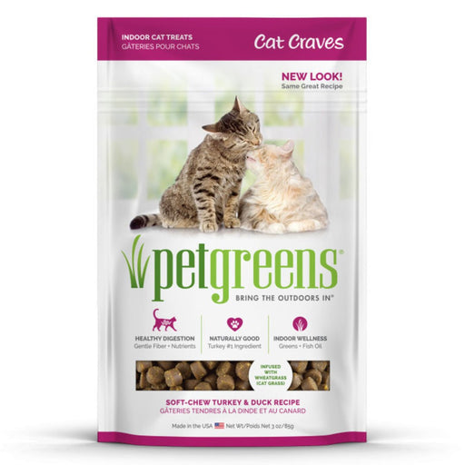 Pet Greens Cat Craves Semi - Moist Soft Cat Treats Turkey & Duck 1ea/3 oz - Petsplace.store