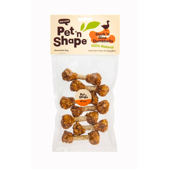 Pet 'N Shape Duck 'n Rice Dumbbells Dog Treats 1ea/3 oz - Petsplace.store