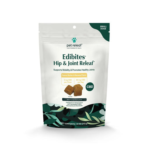 Pet Releaf Hip & Joint Edibites Cbd Small Dog 7.5oz. Peanut Butter Banana 3Mg - Petsplace.store