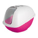 Petmate Basic Hooded Cat Litter Box Hot Pink Base/Pearl White Hood 1ea/Jumbo - Petsplace.store