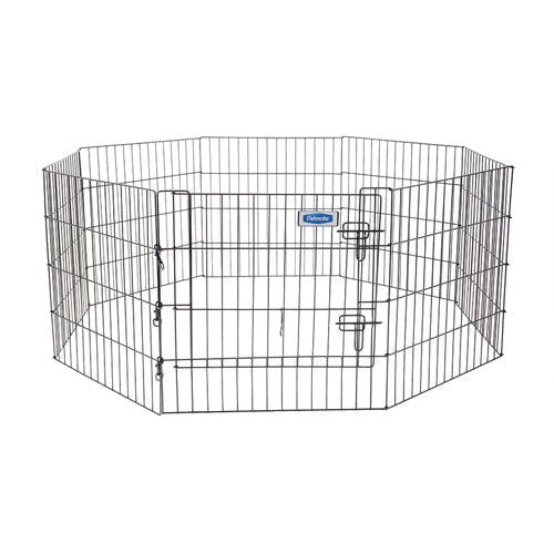 Petmate Exercise Pen with Door Black 1ea/24 in - Petsplace.store