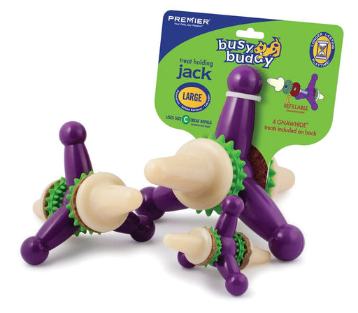 Petsafe Busy Buddy Jack Dog Toy Purple/White Lg - Petsplace.store