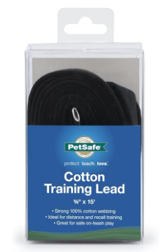 PetSafe Cotton Training Leash Black 1ea/5/8 In X 15 ft - Petsplace.store