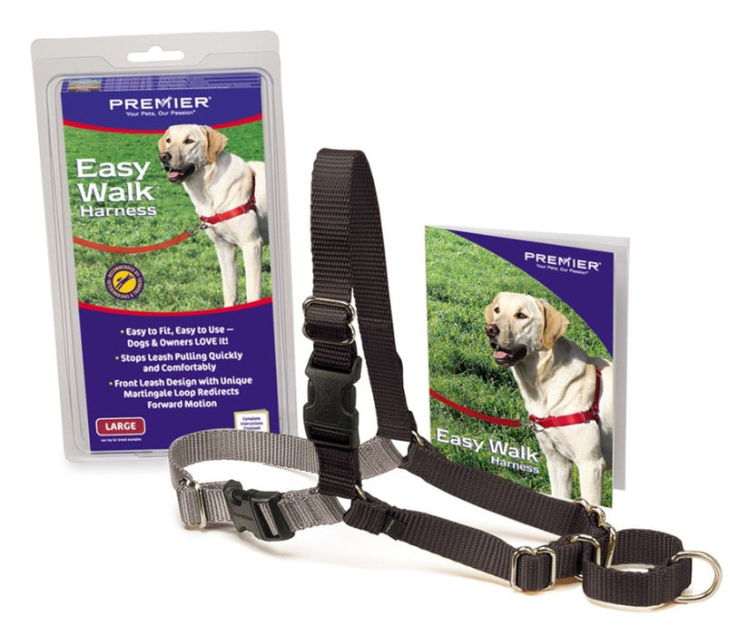 PetSafe Easy Walk Dog Harness Black/Silver 1ea/LG - Petsplace.store