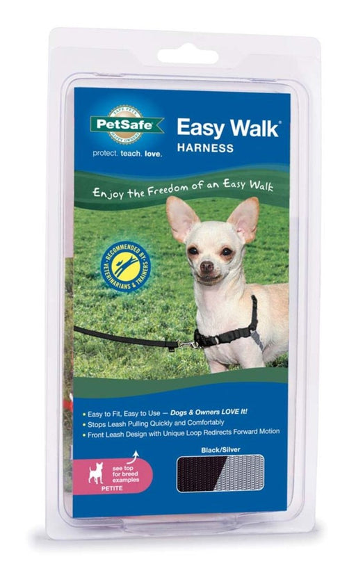 PetSafe Easy Walk Dog Harness Black/Silver 1ea/Petite - Petsplace.store