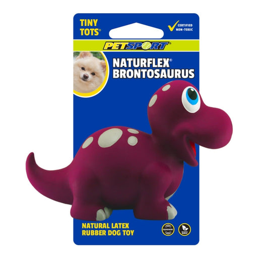 Petsport USA NaturFlex Dinosaur Latex Dog Toy Brontosaurus, 4ea/4 in, Tiny Tot - Petsplace.store