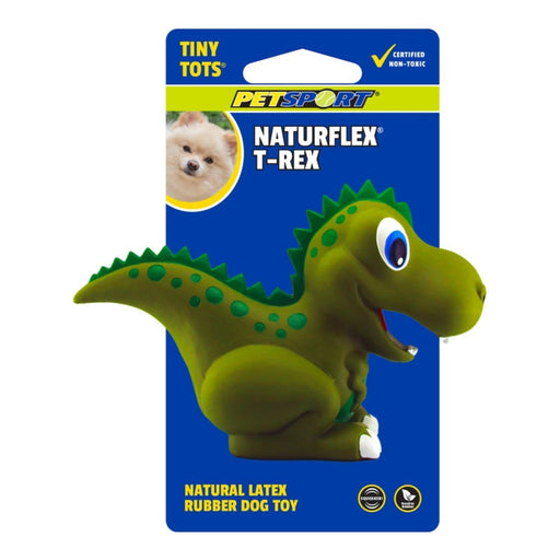 Petsport USA NaturFlex Dinosaur Latex Dog Toy TRex, 4ea/4 in, Tiny Tot - Petsplace.store