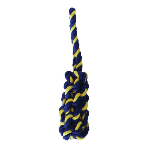 Petsport USA Twisted Chew Bumper Dog Toy Blue, Yellow 1ea/7 in, Mini - Petsplace.store