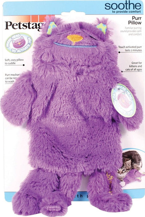 Petstages Purr Pillow Kitty Cat Toy Violet 1ea - Petsplace.store