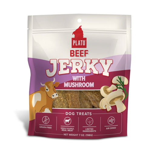 Plato Dog Jerky Beef With Mushroom 7Oz - Petsplace.store