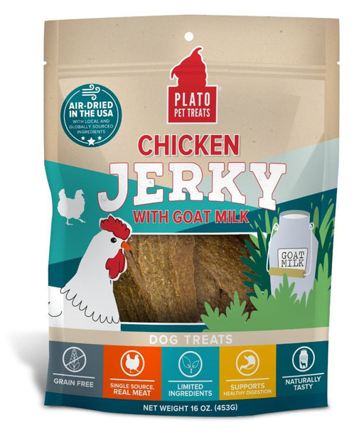 Plato Dog Jerky Chicken With Goat'S Milk 16oz. - Petsplace.store