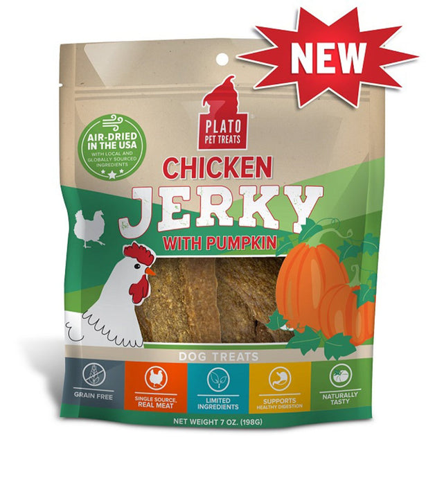 Plato Dog Jerky Chicken With Pumpkin 7oz. - Petsplace.store