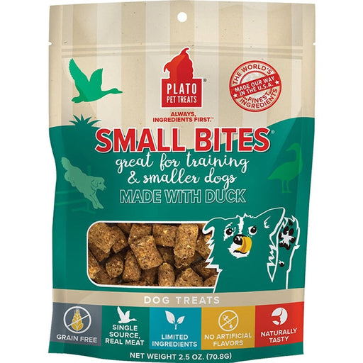 Plato Dog Small Bites Grain Free Duck 2.5oz. - Petsplace.store