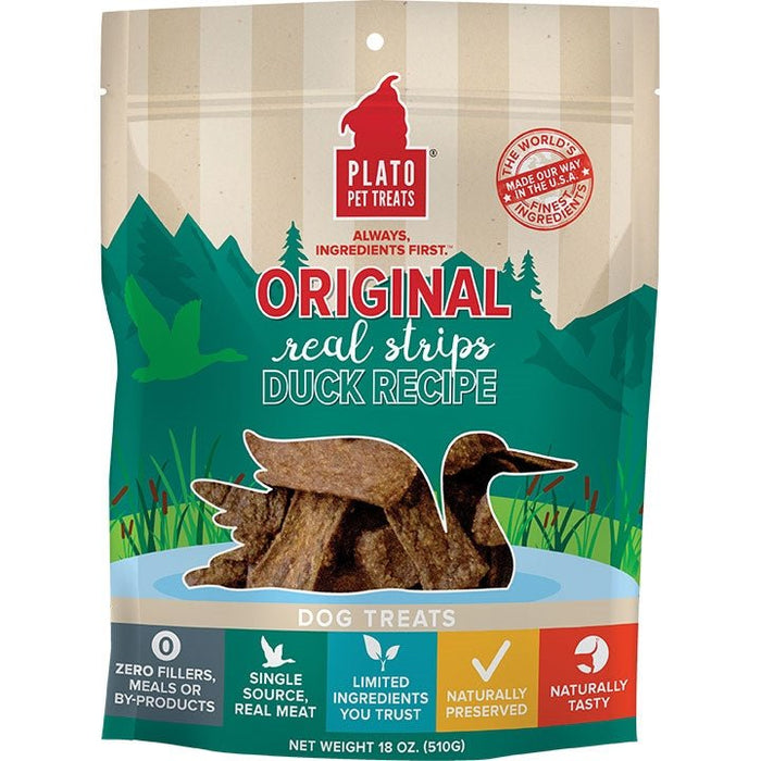 Plato Dog Strips Duck 18oz. - Petsplace.store