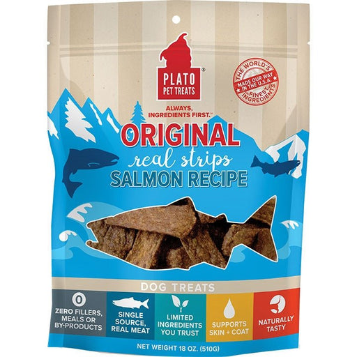 Plato Dog Strips Salmon 18oz. - Petsplace.store