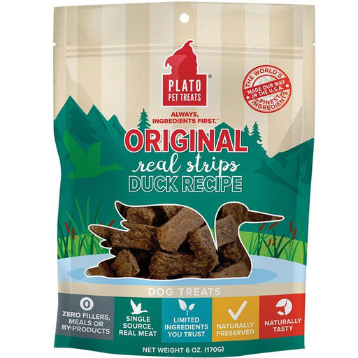 Plato Dog Treats Natural Duck Strips 6oz. - Petsplace.store