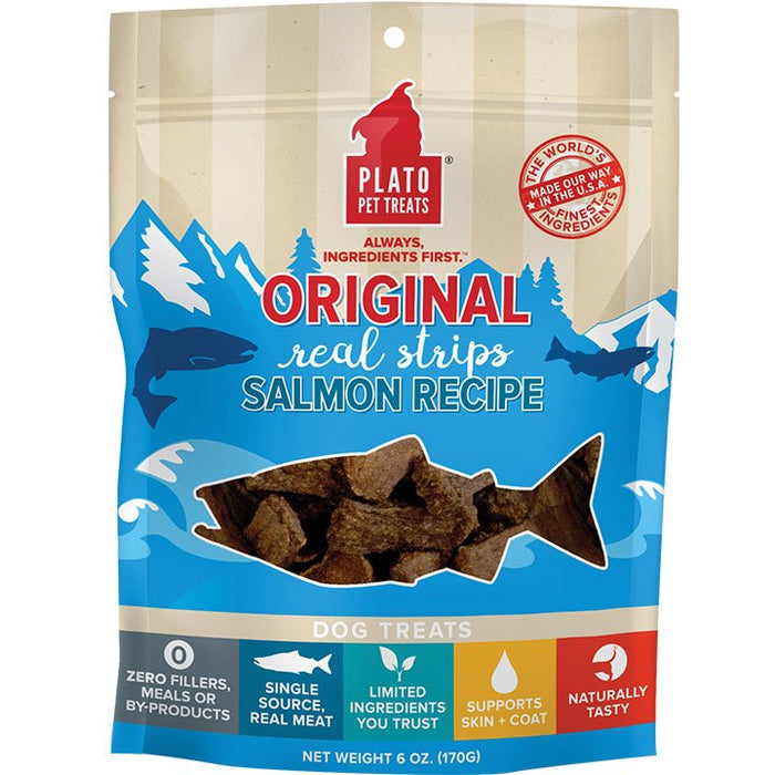 Plato Dog Treats Salmon Strips 6oz. - Petsplace.store