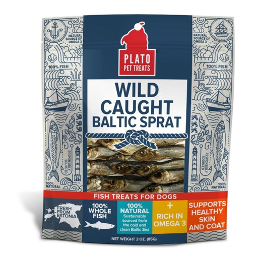 Plato Dog Treats Wild Caught Baltic Sprat 3oz. - Petsplace.store