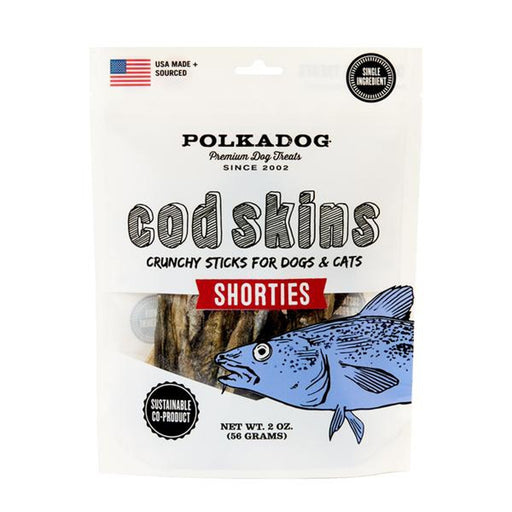 Polka Dog Cod Skin Shorties Dog And Cat Treats; 2 oz. - Petsplace.store