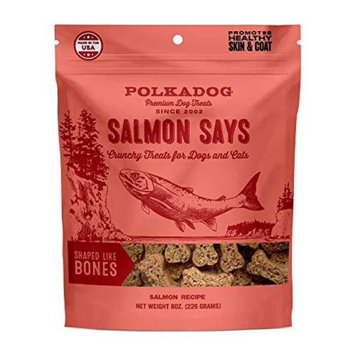 Polka Dog - Salmon Says Bone Shaped - 8oz. - Petsplace.store