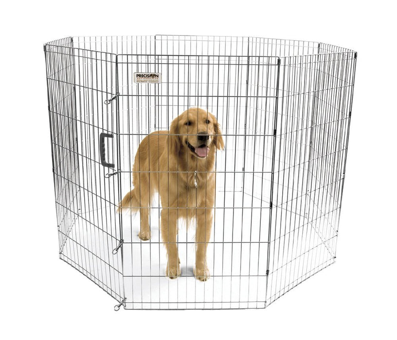 Precision Pet Products Exercise Pen Silver 1ea/42 in - Petsplace.store