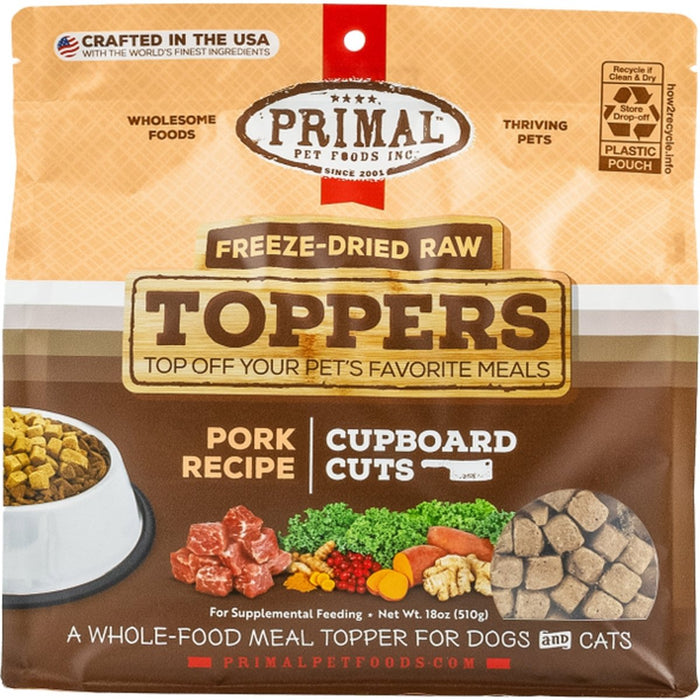 Primal Dog - Cat Fd Raw Topper Cupboard Cuts Pork 18 oz. - Petsplace.store