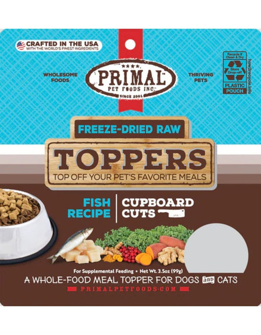 Primal Freeze Dried Cupboard Cuts Toppers Fish 3.5 oz. - Petsplace.store