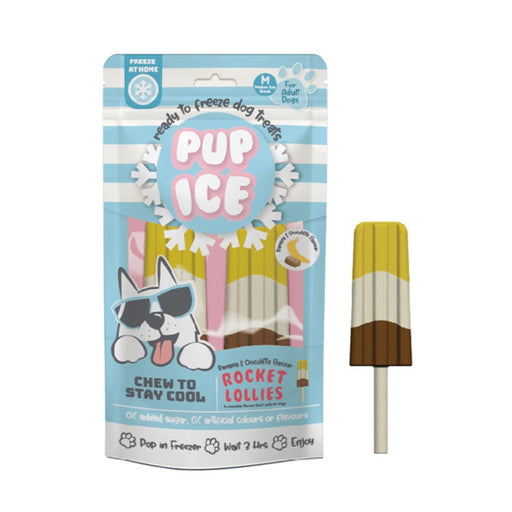 Pup Ice Rocket Lollies Banana/Chocolate 2 Pk - Petsplace.store