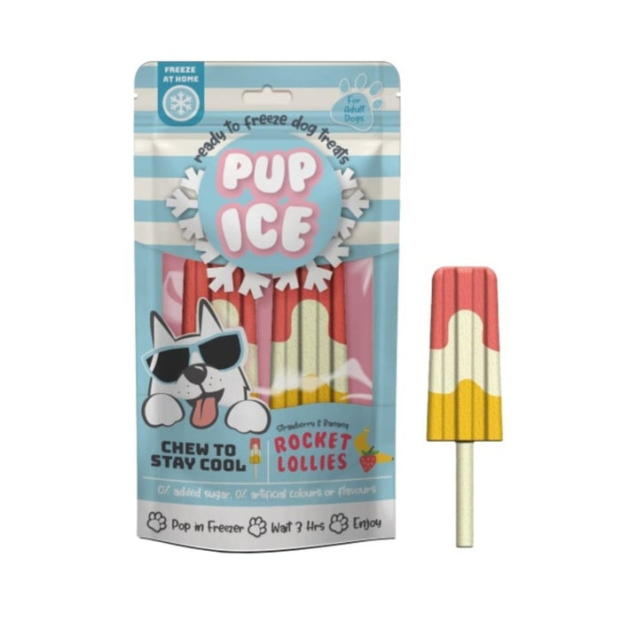 Pup Ice Rocket Lollies Strawberry/Banana 2 Pk - Petsplace.store