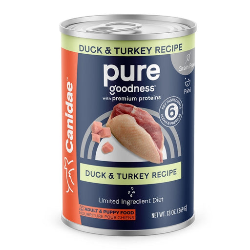 Pure Canned Grain Free Dog Food Duck/Turkey 13oz. (Case of 12) - Petsplace.store