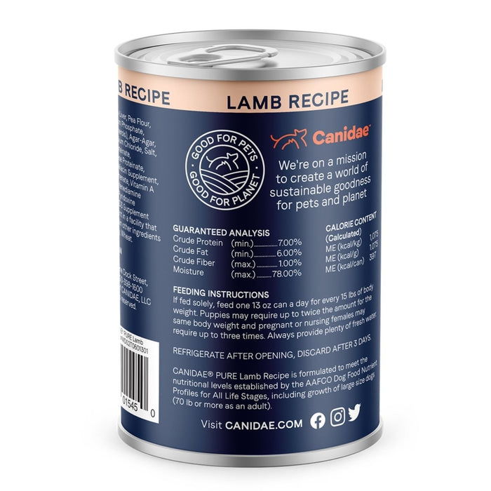 Pure Canned Grain Free Dog Food Lamb 13oz. (Case of 12) - Petsplace.store