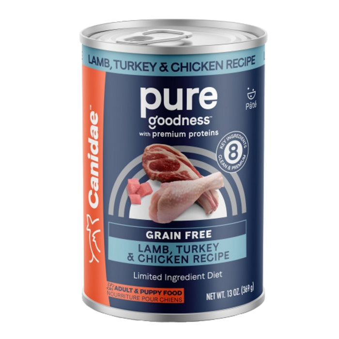 Pure Canned Grain Free Dog Food Lamb/Turkey/Chicken 13oz. (Case of 12) - Petsplace.store