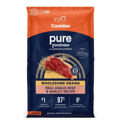 Pure Dog Food with Wholesome Grains Beef/Barley 22 Lb - Petsplace.store