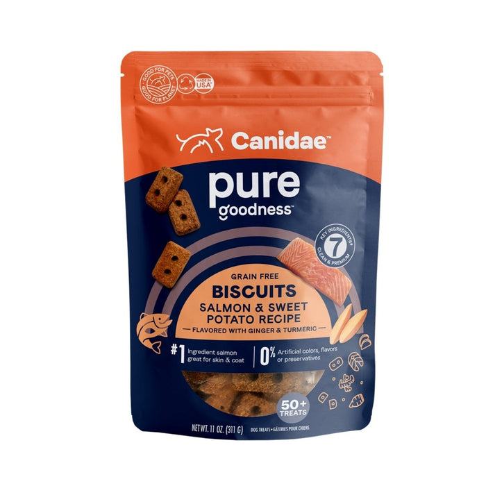 Pure Goodness Grain Free Dog Biscuits Salmon/Sweet Potato 11oz. - Petsplace.store