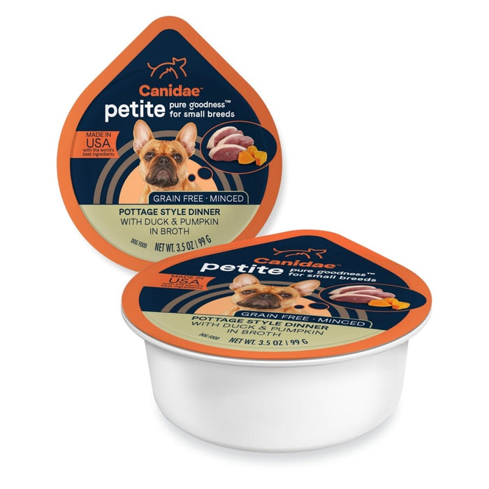 Pure Petite Small Breed Minced Grain Free Dog Food Duck/Pumpkin 3.5oz. (Case of 12) - Petsplace.store