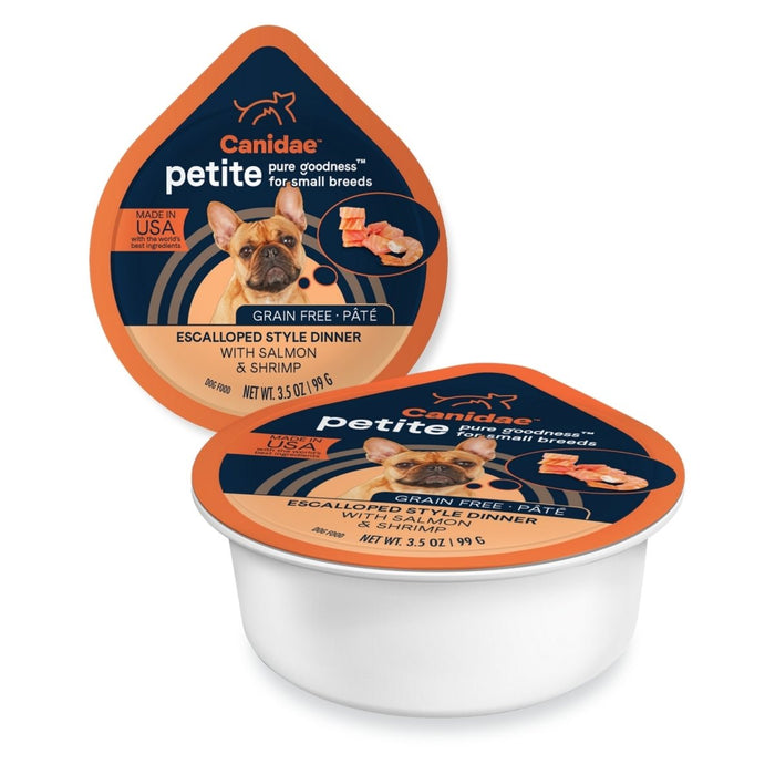 Pure Petite Small Breed Pate Grain Free Dog Food Salmon/Shrimp 3.5oz. (Case of 12) - Petsplace.store