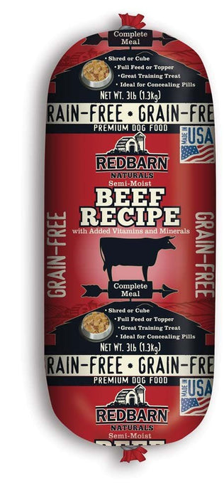 Redbarn Pet Products Grain Free Dog Food Roll Beef 1ea/3 lb - Petsplace.store