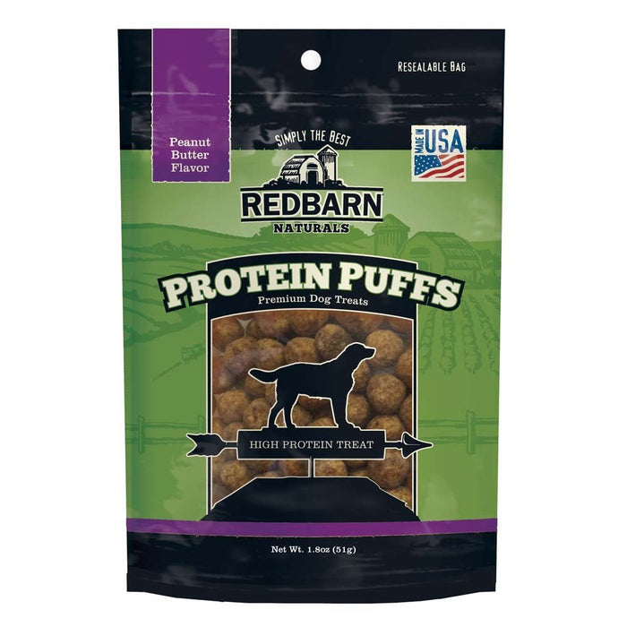 Redbarn Pet Products Protein Puffs Dog Treats Peanut Butter 1ea/1.8 oz - Petsplace.store