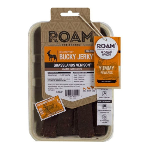 Roam Deli Prepped Bucky Jerky Venison 5oz. - Petsplace.store