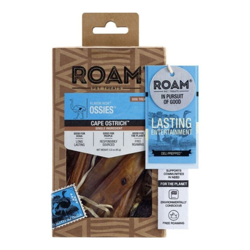 Roam Flavor Rich Ossies Ostrich 3oz. - Petsplace.store