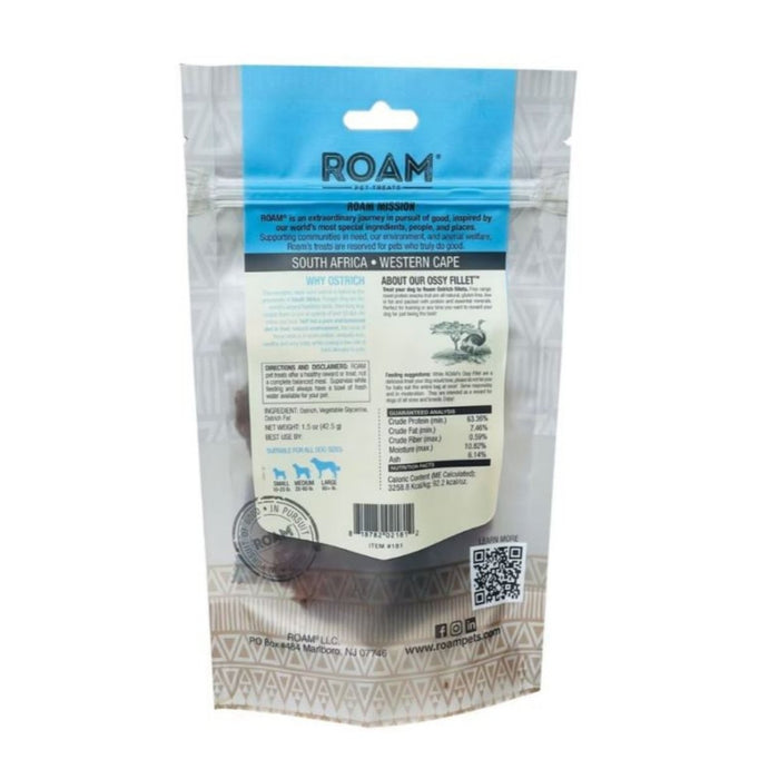 Roam Ostrich Fillet Ostrich 1oz. - Petsplace.store