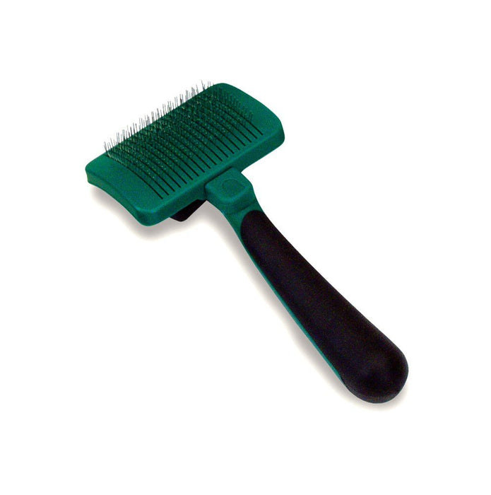 Safari Dog Self - Cleaning Slicker Brush Light Green/Dark Green 1ea/SM - Petsplace.store