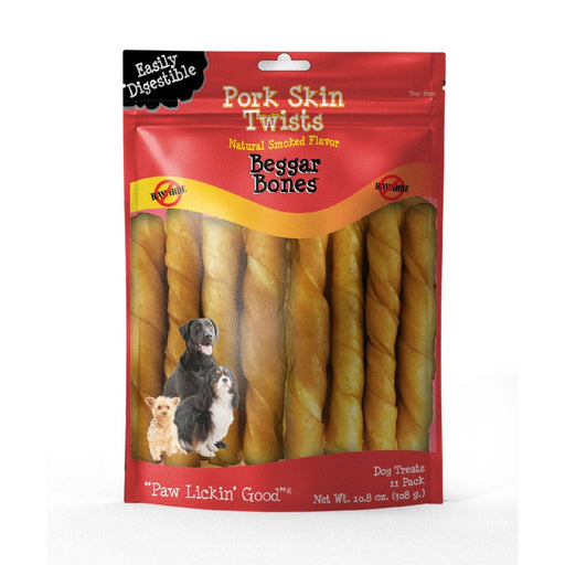 Savory Prime Beggar Bone Pork Skin Twists 1ea/11 pk - Petsplace.store