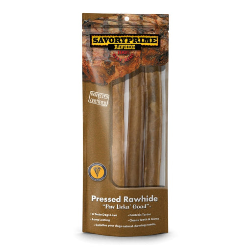 Savory Prime Pressed Rawhide Roll Natural 1ea/10 in, 3 pk - Petsplace.store