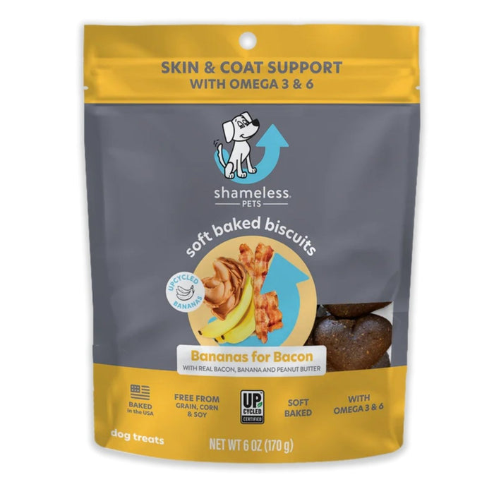 Shameless Soft Baked Dog Biscuits Banana/Bacon/Peanut Butter 6oz. - Petsplace.store