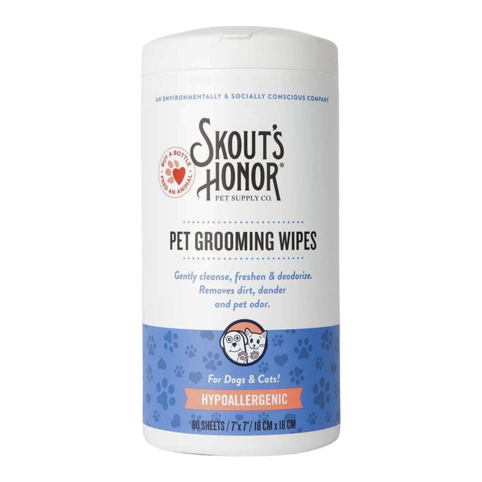 Skouts Honor Dog & Cat Pet Grooming Wipes 80 Count - Petsplace.store